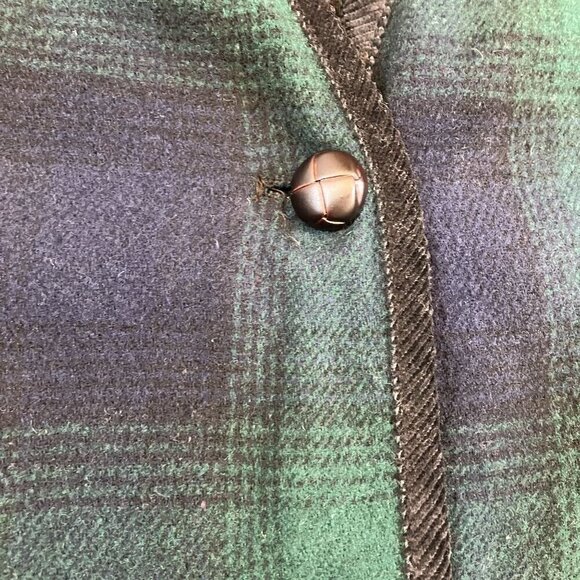 Jay Peters Vintage Green/Navy Tartan Plaid Print Button-up Vest Size L - Picture 6 of 8